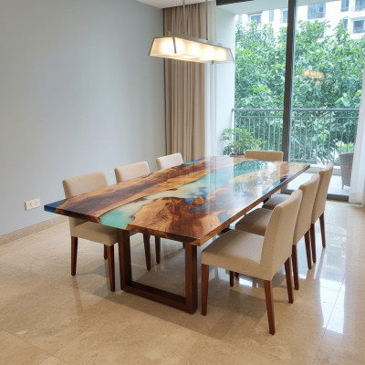 Esstisch Design Tisch Moderne Tische Meer Ozean Fluss Epoxid Harz Möbel 200x90