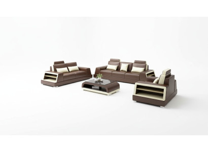 Design Sofa Sofagarnitur 321 Sitzer Couchtisch Garnituren Leder Set Gruppe 4tlg