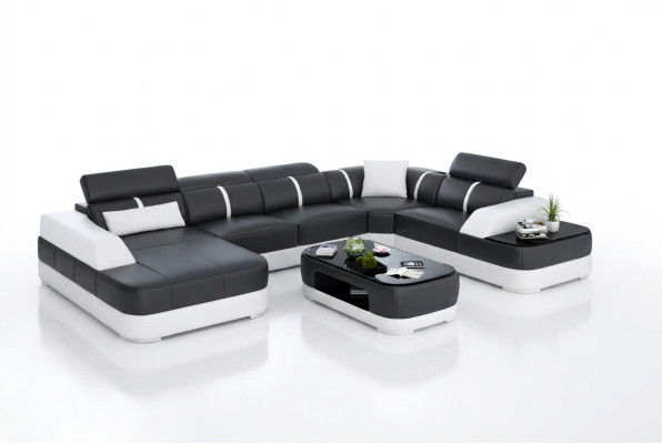 Leder xxl couch sofa wohnzimmer landschaft moderne designer eckpolster