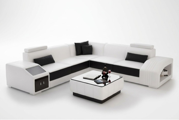 Design Ecksofa Wohnzimmer Eckcouch Lederpolster Couch Sofa L Form