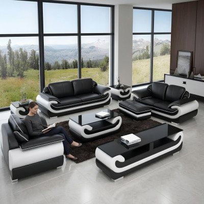 Sofagarnitur 321 Sitzer Wohnlandschaft Modernes Sofa Ledersofa Designer