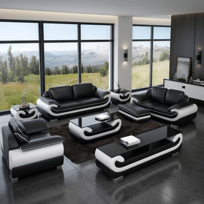 Sofagarnitur 321 Sitzer Wohnlandschaft Modernes Sofa Ledersofa Designer