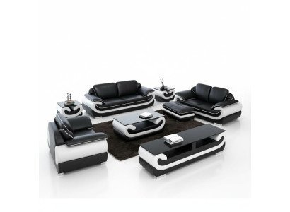 Sofagarnitur 321 Sitzer Wohnlandschaft Modernes Sofa Ledersofa Designer