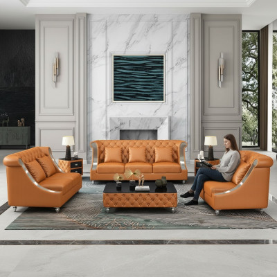 Chesterfield Sofagarnitur Polster Couch Ledersofa 321 Sitzer Wohnlandschaft Neu