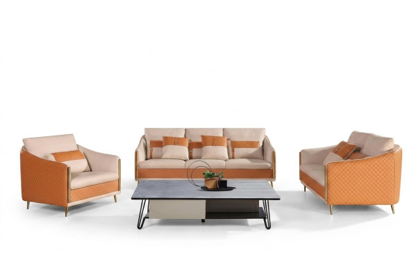 Designer-Sofa Sofa 3 Sitzer Modernes Sofa Wohnlandschaft Ledersofa