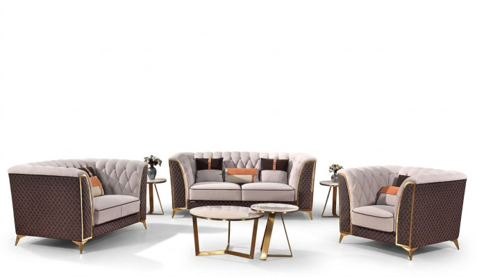 Sofagarnitur 321 Sitzer Ledersofa Modernes Sofa Designer Sofa Neu