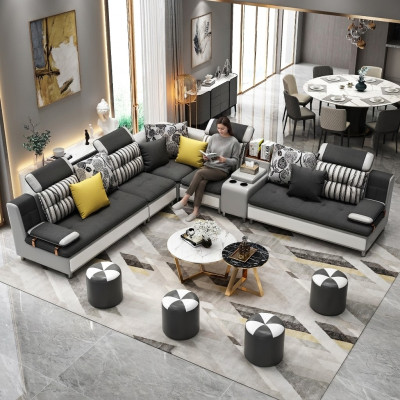 Ecksofa L Form Modernes Sofa Ledersofa Polster Wohnlandschaft Design Couchen Neu