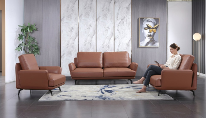Wohnzimmer Polstermöbel Ledersofa Sofagarnitur 3+2+1 Sitzer Modernes Sofa Couch