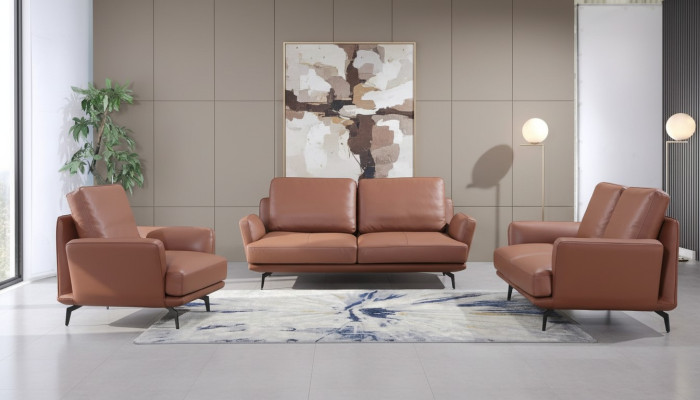 Wohnzimmer Polstermöbel Ledersofa Sofagarnitur 3+2+1 Sitzer Modernes Sofa Couch
