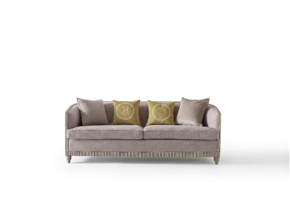 Italienische Stil Möbel Dreisitzer Sofa Couch Polster Sofas Holz Textil