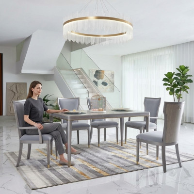 Komplette Garnitur Tisch mit 6 Stühlen luxus möbel hotel dubai einrichtung