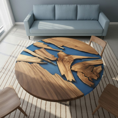 Runde Tische Esstisch Design Tisch Moderne Meer Fluss Möbel 90 cm