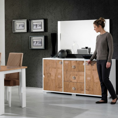 Anrichte Design Kommode 100*50 Luxus Holz Kommoden Schrank Wohnzimmer Schränke