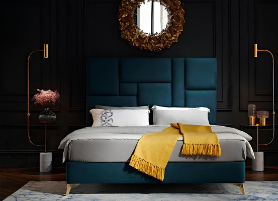 Bett 2x Nachttisch 3 tlg. Schlafzimmer Set Design Gruppe Garnitur