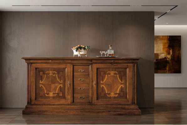 Luxus Italienische Holz Möbel Anrichte Kommode Barock Stil Sideboard Echtholz