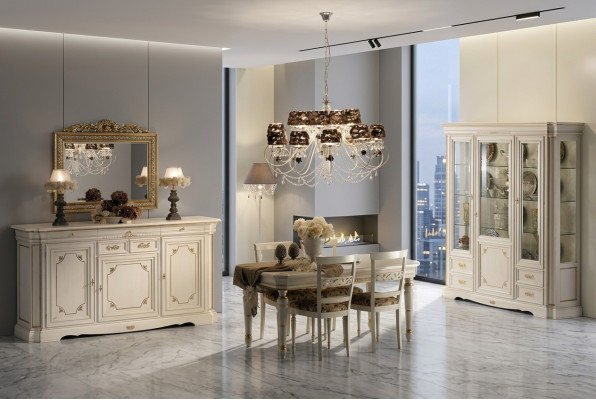 Esszimmer Gruppe Komplett Set Garnitur 7tlg Tisch Tische Luxus Holz Möbel Neu