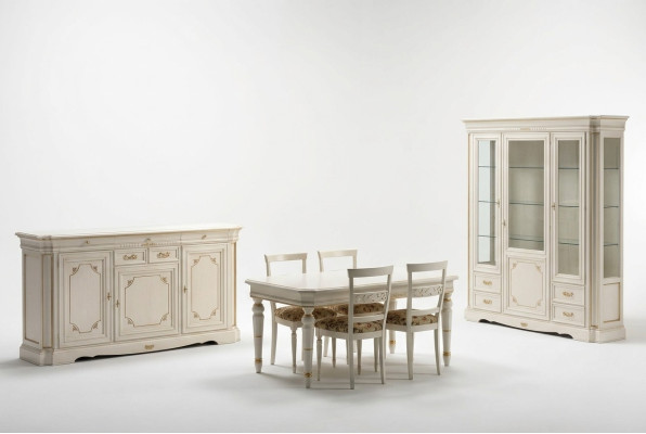 Esszimmer Gruppe Komplett Set Garnitur 7tlg Tisch Tische Luxus Holz Möbel Neu