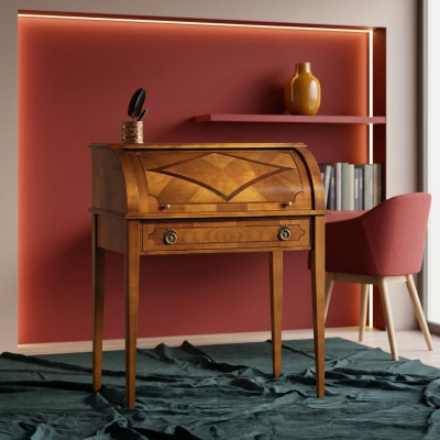 Schreibtisch Tisch Italienische Einrichtung Möbel Massiv Holz Büro Sekretär Neu