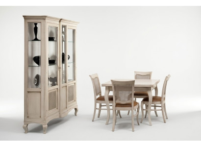Holz Vitrinen Glas Schrank Echtholz Anrichte Vitrine Wohnzimmer Möbel Massive