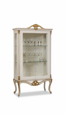 Vitrinen Glas Schrank Regal Holz Vitrine Design Art déco Wohnzimmer Neu