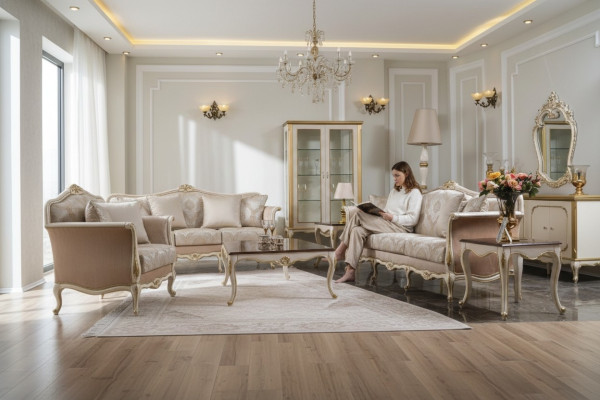 Luxus Dreisitzer Sofa 3 Sitzer Sofas Sitz Design klassisch Couchen Beige