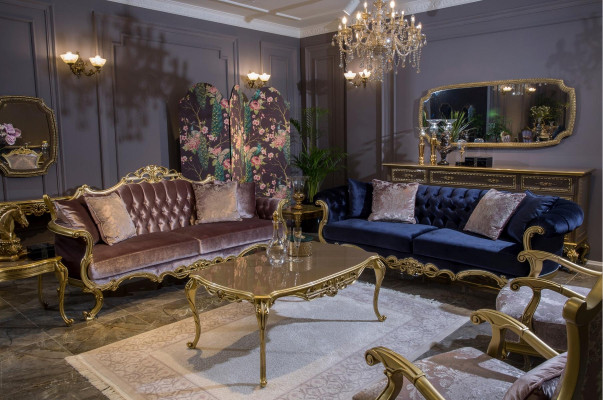 Goldener Couchtisch Beistelltisch Kaffeetisch Design Tisch Wohnzimmer