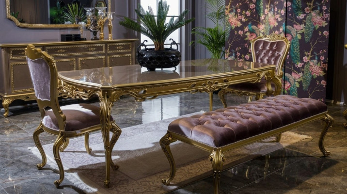 Esszimmer Set Esstisch Klassischer Echt Holz Luxus 4tlg Stuhl Garnitur Gruppe