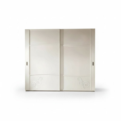 Schrank Kleiderschrank mit Schiebetüren Schlafzimmer Wand Holz Design Schränke
