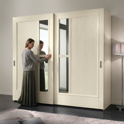 Schränke Kleider Kleiderschrank Schrank Luxus Schwebetüren Design Holz Modern