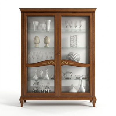 Vitrine Luxus Schaufenster Vitrinen Glas Schrank Holz Regal Modern Schränke Neu