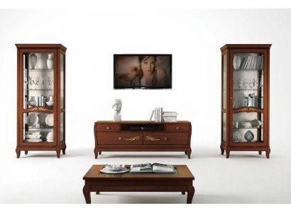 rtv Set 3tlg. Wohnzimmer Vitrine TV Moderne Holz Möbel Schrank Stil Neu Gruppe