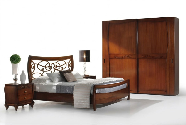 Schlafzimmer Bett Nachttisch Betten Doppel Hotel Design Holz Garnitur Set 3tlg.