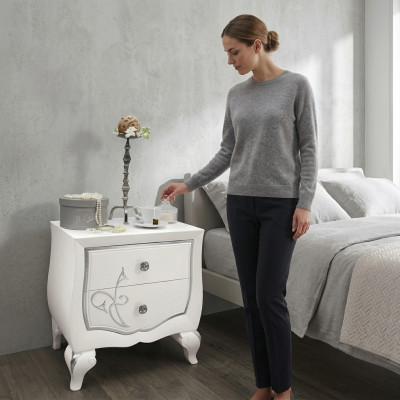 Nachttische Nachttisch Konsolen Beistell Tisch Nachtkonsolen Holz Schlafzimmer
