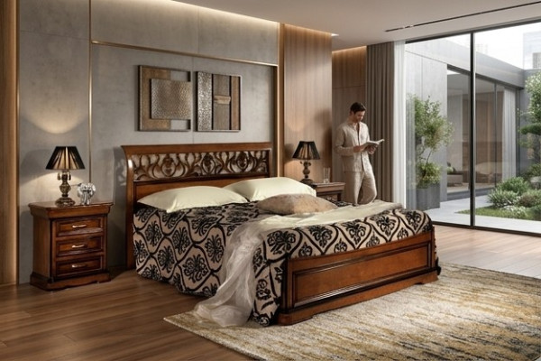 Bett Möbel Doppelbett Naturholz Schlafzimmer Möbel Design Betten Möbel Italien