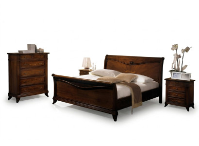 Doppelbett Schlafzimmer Bett Möbel Holz Design Vaccari giovanni Betten Massiv