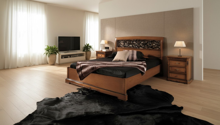 Schlafzimmer Möbel Garnitur Set Italienische Möbel Nachttisch Massives Holz 3tlg