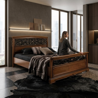 Schlafzimmer Set Bett mit 2 Nachttischen Betten Design Möbel Einrichtung 3tlg.