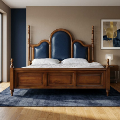 Doppelbett Holz Polster Luxus Schlafzimmer Betten Doppel Bettrahmen