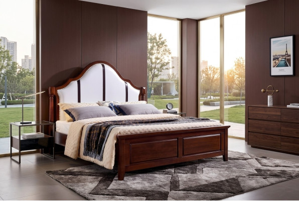 Schlafzimmer Betten Doppel Bettrahmen Holz Doppelbett Polster Bett