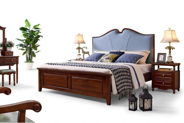 Schlafzimmer Bett Nachttisch Betten Doppel Holz Bettgestell Set 3tlg.