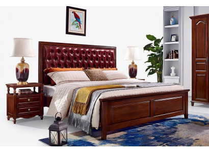 Doppelbett Schlafzimmer Holz Polster Bettrahmen Möbel Design Barock