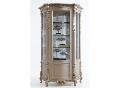Möbel Massive Holz Vitrinen Glas Schrank Anrichte Echtholz Vitrine Wohnzimmer