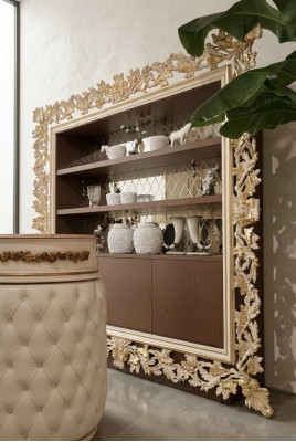 Vitrine Schrank Regal Wohnzimmer Bücherregal Holz Büroschrank Schränke Italien