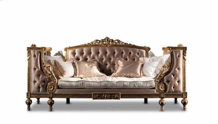Sofa Dreisitzer Couch Polster Möbel Chesterfield Barock Rokoko Antik Stil Neu