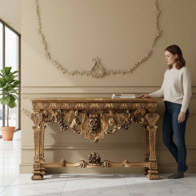 Konsolentisch Möbel Holz Konsole Italienisches Sideboard Konsolen Echtholz Tisch