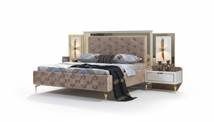 Chesterfield Bett Polster Design Luxus Doppel Hotel Italienische
