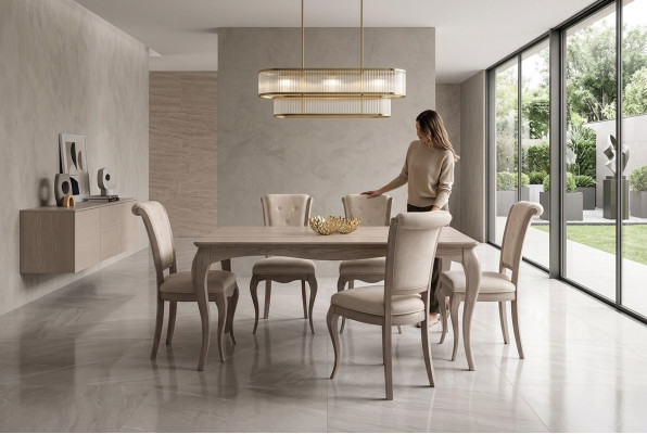 Esstisch Esszimmer Garnitur Möbel Einrichtung Gruppe Tisch + 6 Stuhl Set 7tlg.