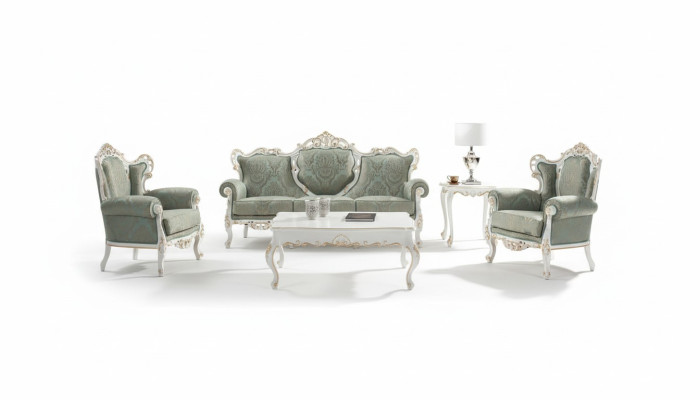 Sofagarnitur Set Couch Klassische Barock Möbel Wohnzimmer Couch 5tlg. Sofa Tisch