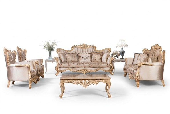 Sofagarnitur 3+3+1+1 Sitzer Couchtisch Garnitur Sofa Sofas Set 5tlg