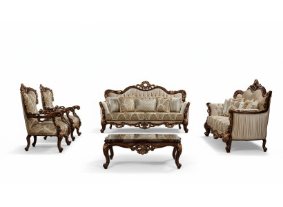 Gruppe Set 5tlg Sofagarnitur 3+3+1+1 Sitzer Couchtisch Sofa Sofas Couch Stoff